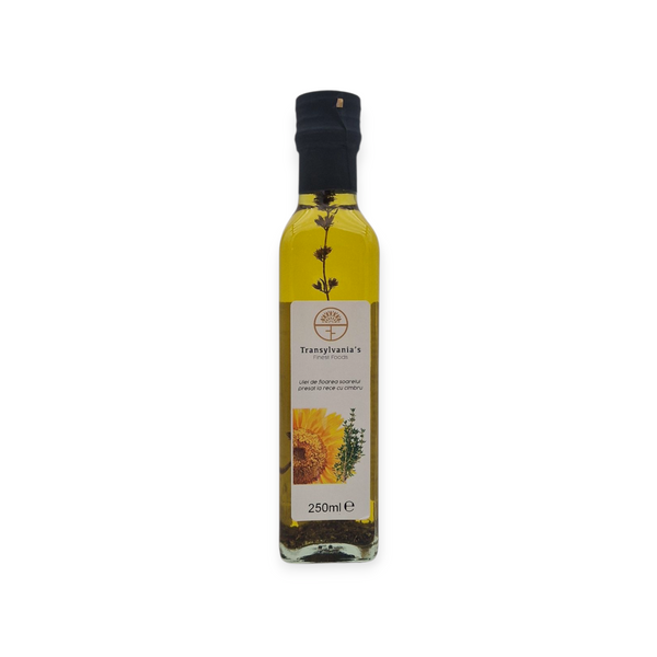 Ulei de floarea soarelui presat la rece cu cimbru obținut prin presare la rece , 250ml, Transylvania's Finest Foods