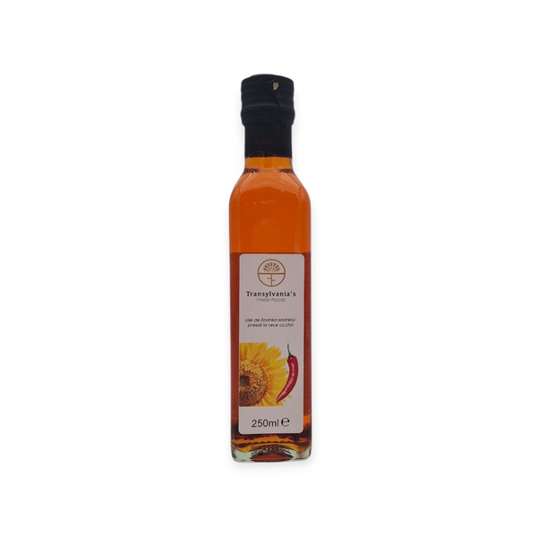 Ulei de floarea soarelui presat la rece cu chili obținut prin presare la rece , 250ml, Transylvania's Finest Foods