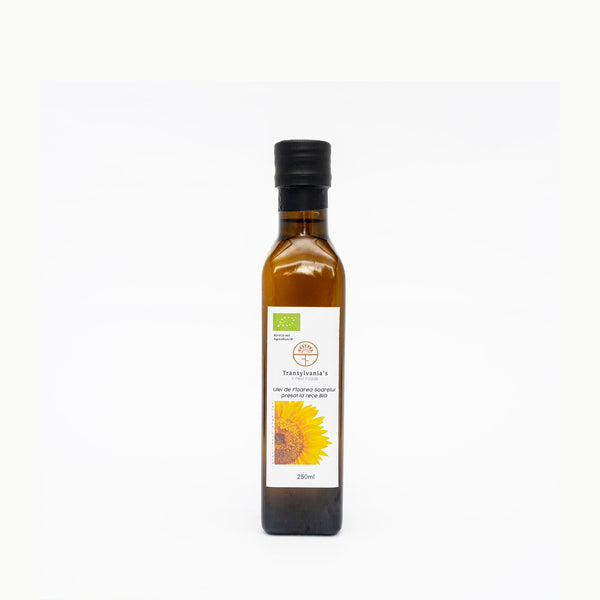 Ulei de floarea soarelui obținut prin presare la rece BIO, 250ml, Transylvania's Finest Foods