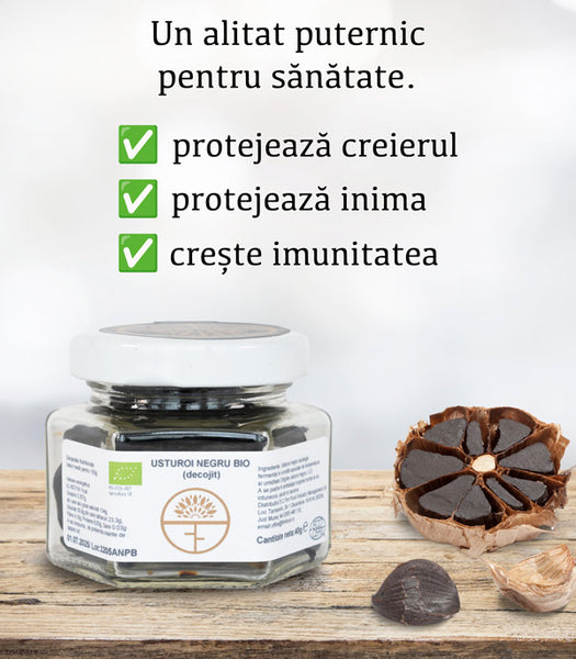 Usturoi negru (decojit) Bio, 40g, Transylvania's Finest Foods