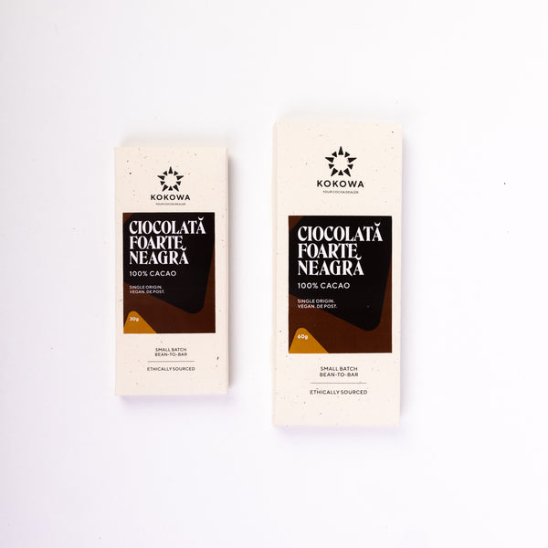 Sehr dunkle Bohnen-Tafel-Schokolade, 100 % Kakao, 60 g