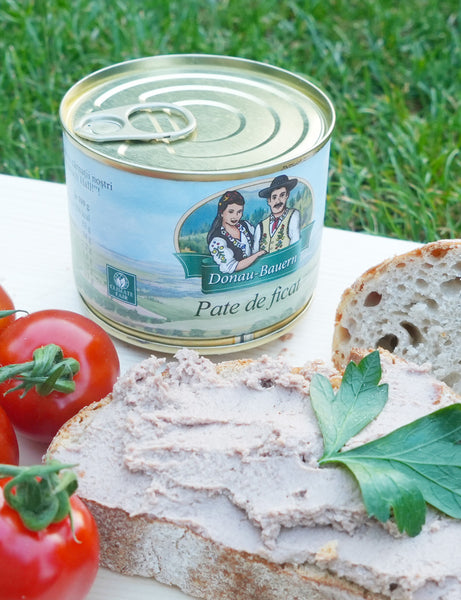Pate de Ficat Porc Donau-Bauern 200g – pe pâine cu roșii