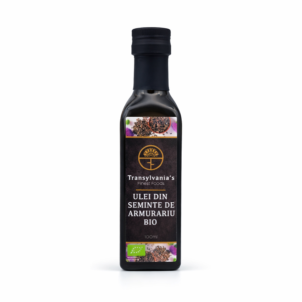 Ulei din seminte de Armurariu BIO obținut prin presare la rece, 100ml, Transylvania's Finest Foods