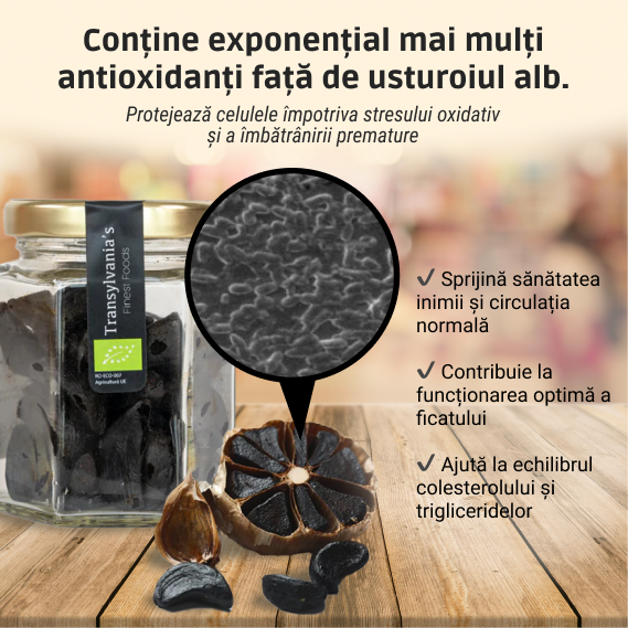 Usturoi Negru BIO (Decojit) – Superaliment fermentat 60 de zile, pentru detoxifiere, circulație și imunitate