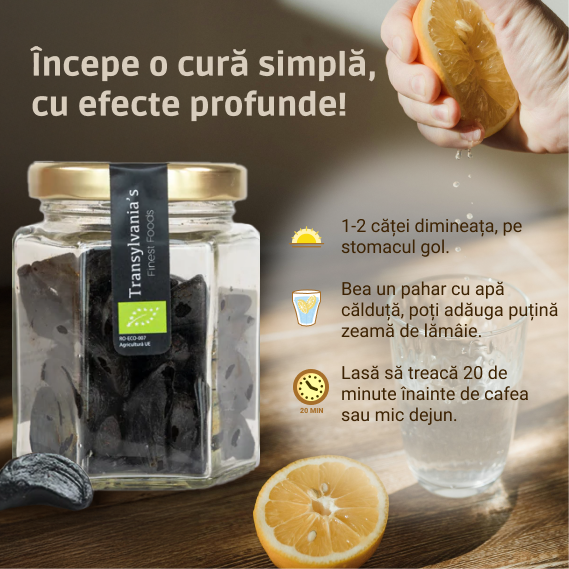 Usturoi Negru BIO (Decojit) – Superaliment fermentat 60 de zile, pentru detoxifiere, circulație și imunitate