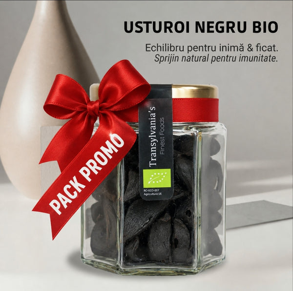 Usturoi Negru BIO (Decojit) – Superaliment fermentat 60 de zile, pentru detoxifiere, circulație și imunitate **PACK PROMO**