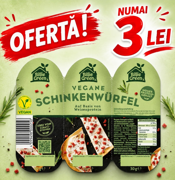 Șuncă cuburi vegană Billie Green 90g